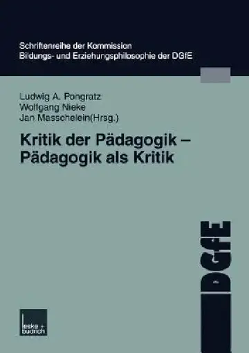 Cover of Kritik Der Pädagogik -- Pädagogik ALS Kritik