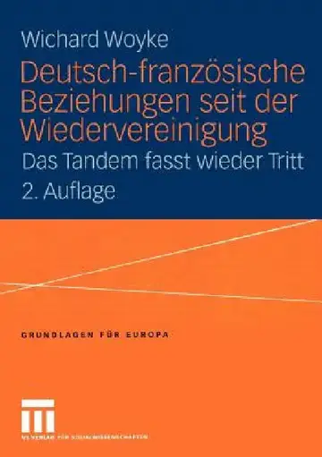 Cover of Deutsch-Französische Beziehungen Seit Der Wiedervereinigung