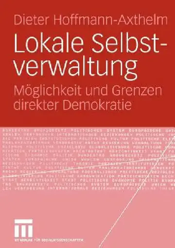 Cover of Lokale Selbstverwaltung