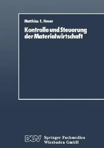 Cover of Kontrolle Und Steuerung Der Materialwirtschaft