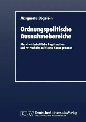 Cover of Ordnungspolitische Ausnahmebereiche