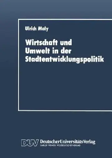 Cover of Wirtschaft Und Umwelt in Der Stadtentwicklungspolitik