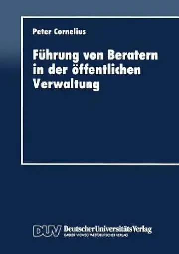 Cover of Führung Von Beratern in Der Öffentlichen Verwaltung