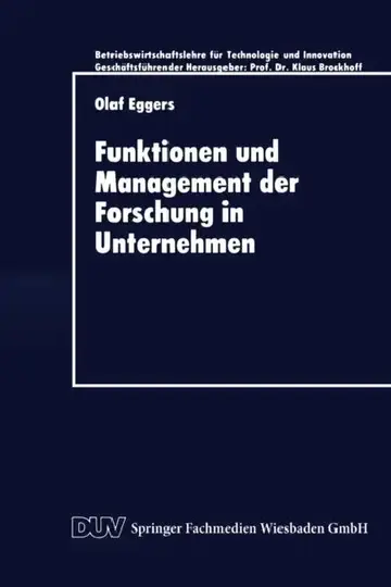 Cover of Funktionen Und Management Der Forschung in Unternehmen