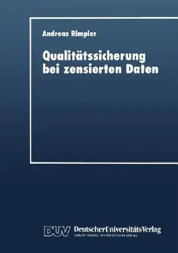 Cover of Qualitätssicherung Bei Zensierten Daten