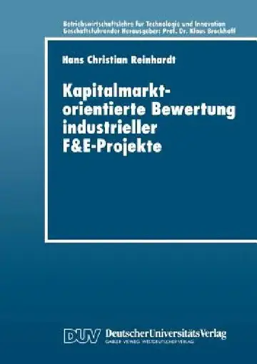 Cover of Kapitalmarktorientierte Bewertung Industrieller F&e-Projekte