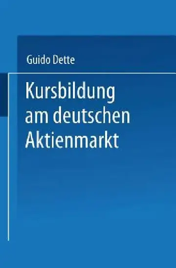 Cover of Kursbildung Am Deutschen Aktienmarkt
