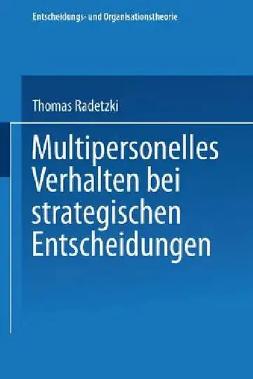 Cover of Multipersonelles Verhalten Bei Strategischen Entscheidungen