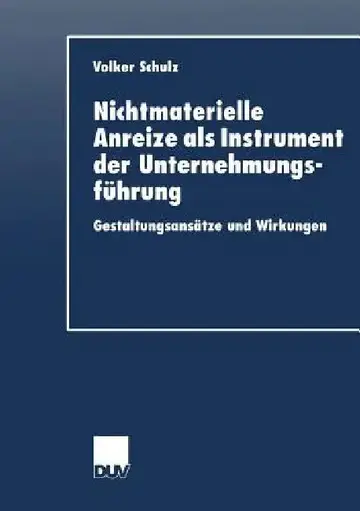 Cover of Nichtmaterielle Anreize ALS Instrument Der Unternehmungsführung