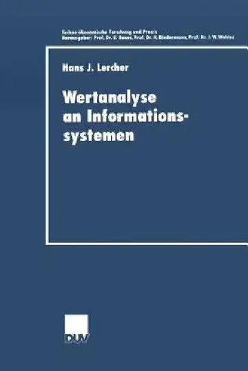 Cover of Wertanalyse an Informationssystemen
