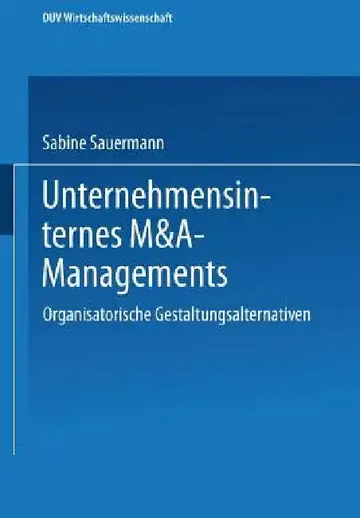 Cover of Unternehmensinternes M&a-Management