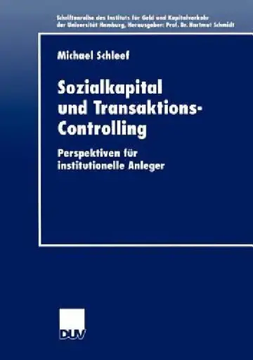 Cover of Sozialkapital Und Transaktions-Controlling