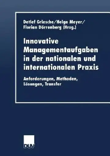 Cover of Innovative Managementaufgaben in Der Nationalen Und Internationalen PRAXIS