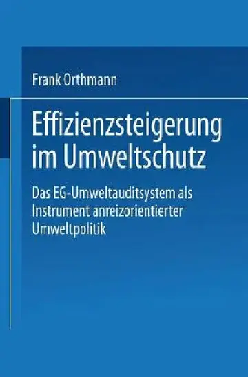 Cover of Effizienzsteigerung Im Umweltschutz