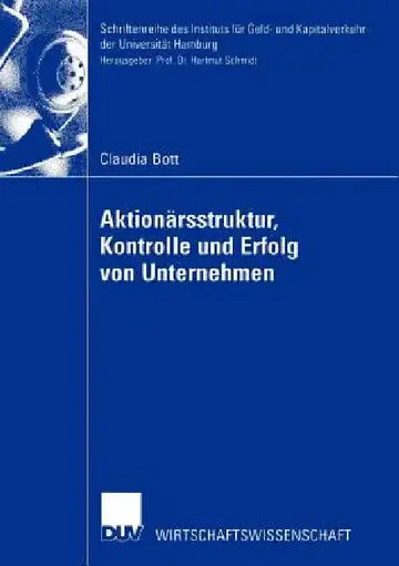 Cover of Aktionärsstruktur, Kontrolle Und Erfolg Von Unternehmen