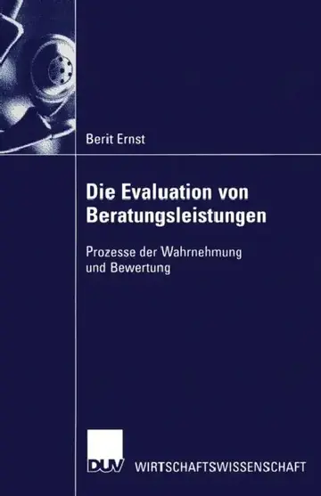 Cover of Die Evaluation Von Beratungsleistungen