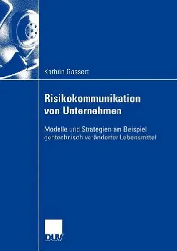 Cover of Risikokommunikation Von Unternehmen