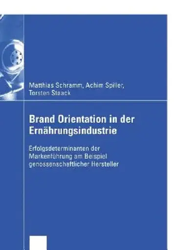 Cover of Brand Orientation in Der Ernährungsindustrie