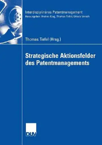 Cover of Strategische Aktionsfelder Des Patentmanagements
