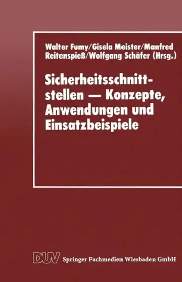 Cover of Sicherheitsschnittstellen - Konzepte, Anwendungen Und Einsatzbeispiele