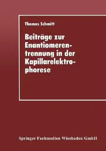 Cover of Beiträge Zur Enantiomerentrennung in Der Kapillarelektrophorese