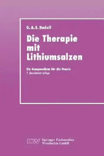 Cover of Die Therapie Mit Lithiumsalzen