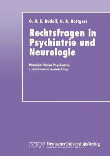 Cover of Rechtsfragen in Psychiatrie Und Neurologie