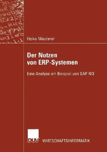 Cover of Der Nutzen Von Erp-Systemen