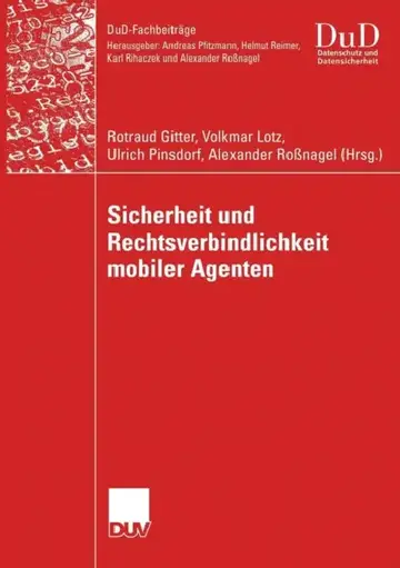 Cover of Sicherheit Und Rechtsverbindlichkeit Mobiler Agenten