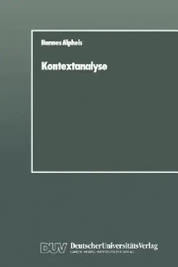 Cover of Kontextanalyse
