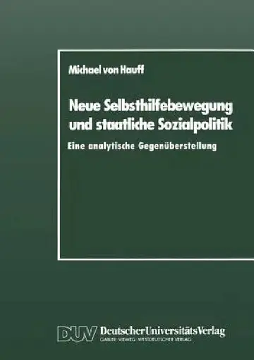 Cover of Neue Selbsthilfebewegung Und Staatliche Sozialpolitik
