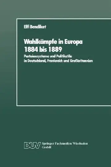 Cover of Wahlkämpfe in Europa 1884 Bis 1889