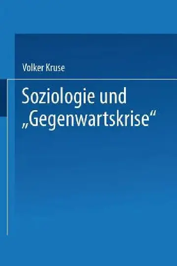 Cover of Soziologie Und "Gegenwartskrise"