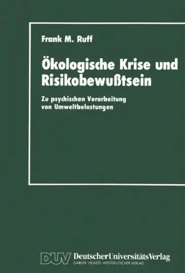 Cover of Ökologische Krise Und Risikobewußtsein