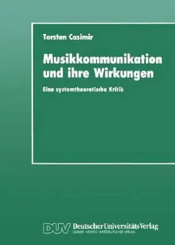 Cover of Musikkommunikation Und Ihre Wirkungenglish