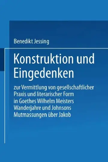 Cover of Konstruktion Und Eingedenken