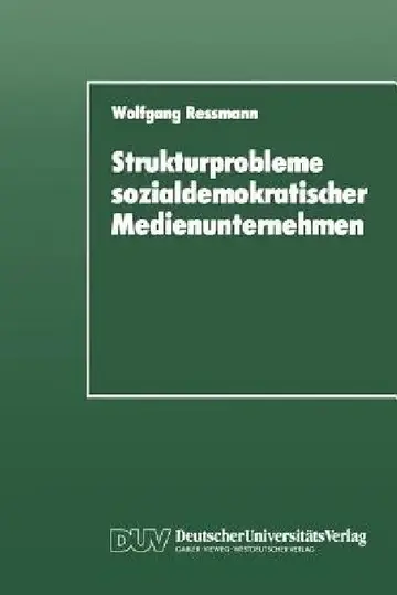 Cover of Strukturprobleme Sozialdemokratischer Medienunternehmen