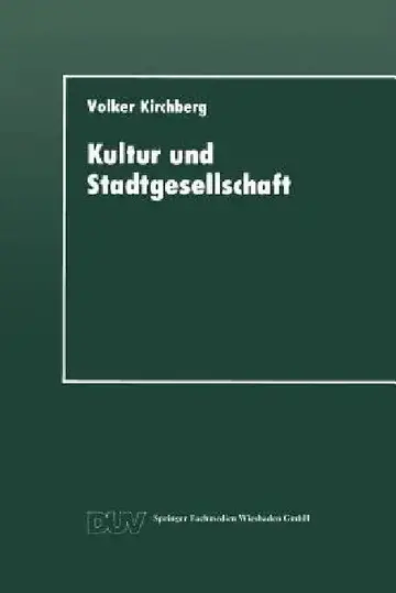 Cover of Kultur Und Stadtgesellschaft
