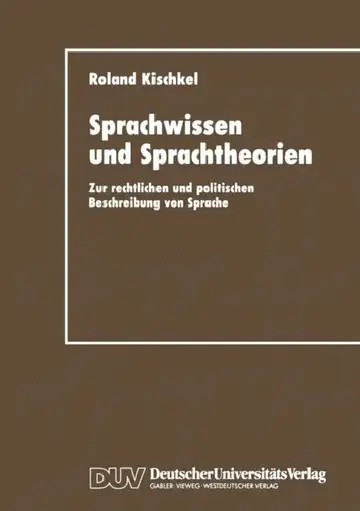 Cover of Sprachwissen Und Sprachtheorien