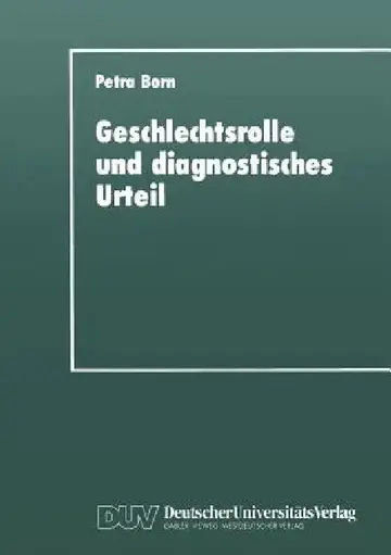 Cover of Geschlechtsrolle Und Diagnostisches Urteil