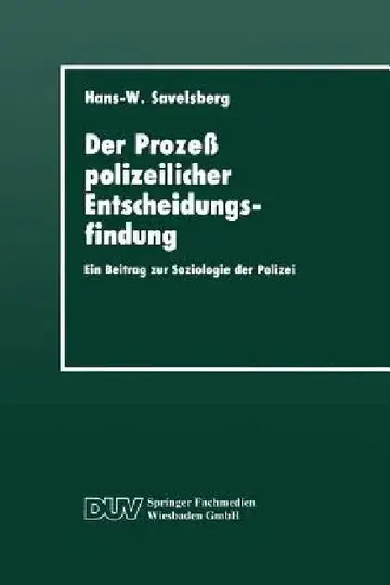 Cover of Der Prozeß Polizeilicher Entscheidungsfindung