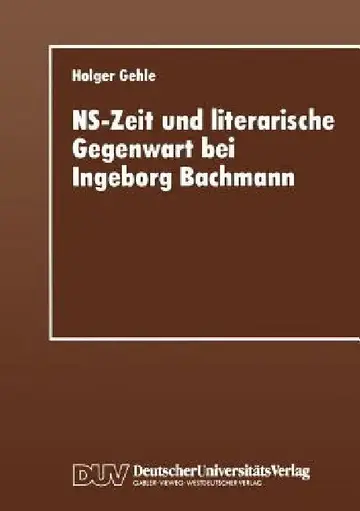 Cover of Ns-Zeit Und Literarische Gegenwart Bei Ingeborg Bachmann