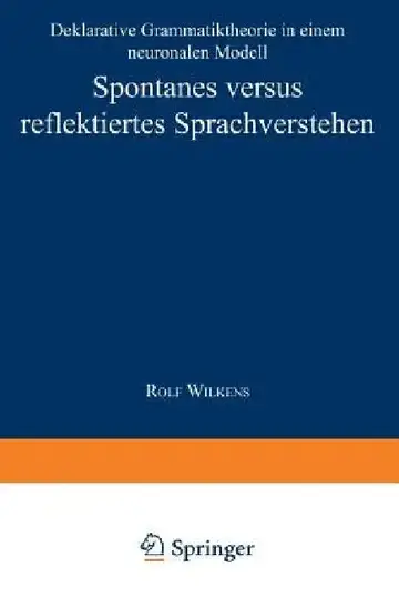Cover of Spontanes Versus Reflektiertes Sprachverstehen