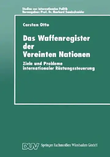 Cover of Das Waffenregister Der Vereinten Nationen