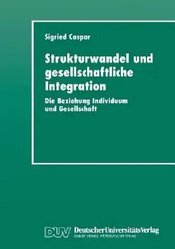 Cover of Strukturwandel Und Gesellschaftliche Integration