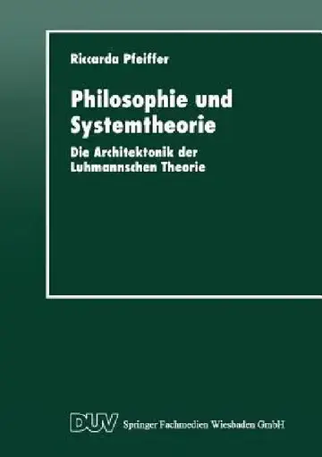 Cover of Philosophie Und Systemtheorie