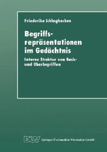 Cover of Begriffsrepräsentationen Im Gedächtnis