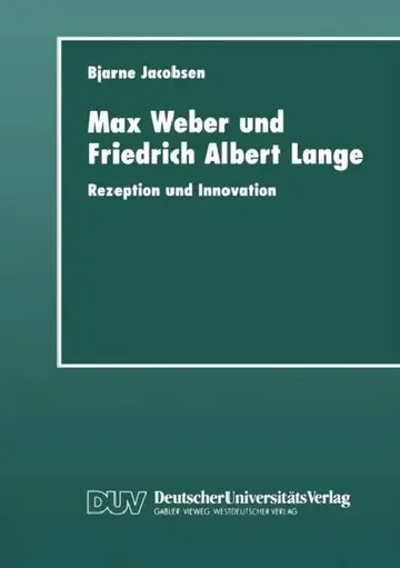 Cover of Max Weber Und Friedrich Albert Lange