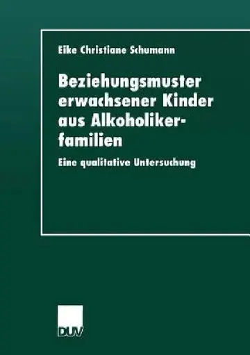 Cover of Beziehungsmuster Erwachsener Kinder Aus Alkoholikerfamilien