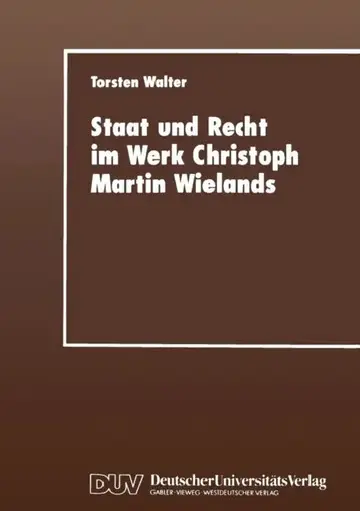 Cover of Staat Und Recht Im Werk Christoph Martin Wielands